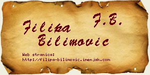 Filipa Bilimović vizit kartica